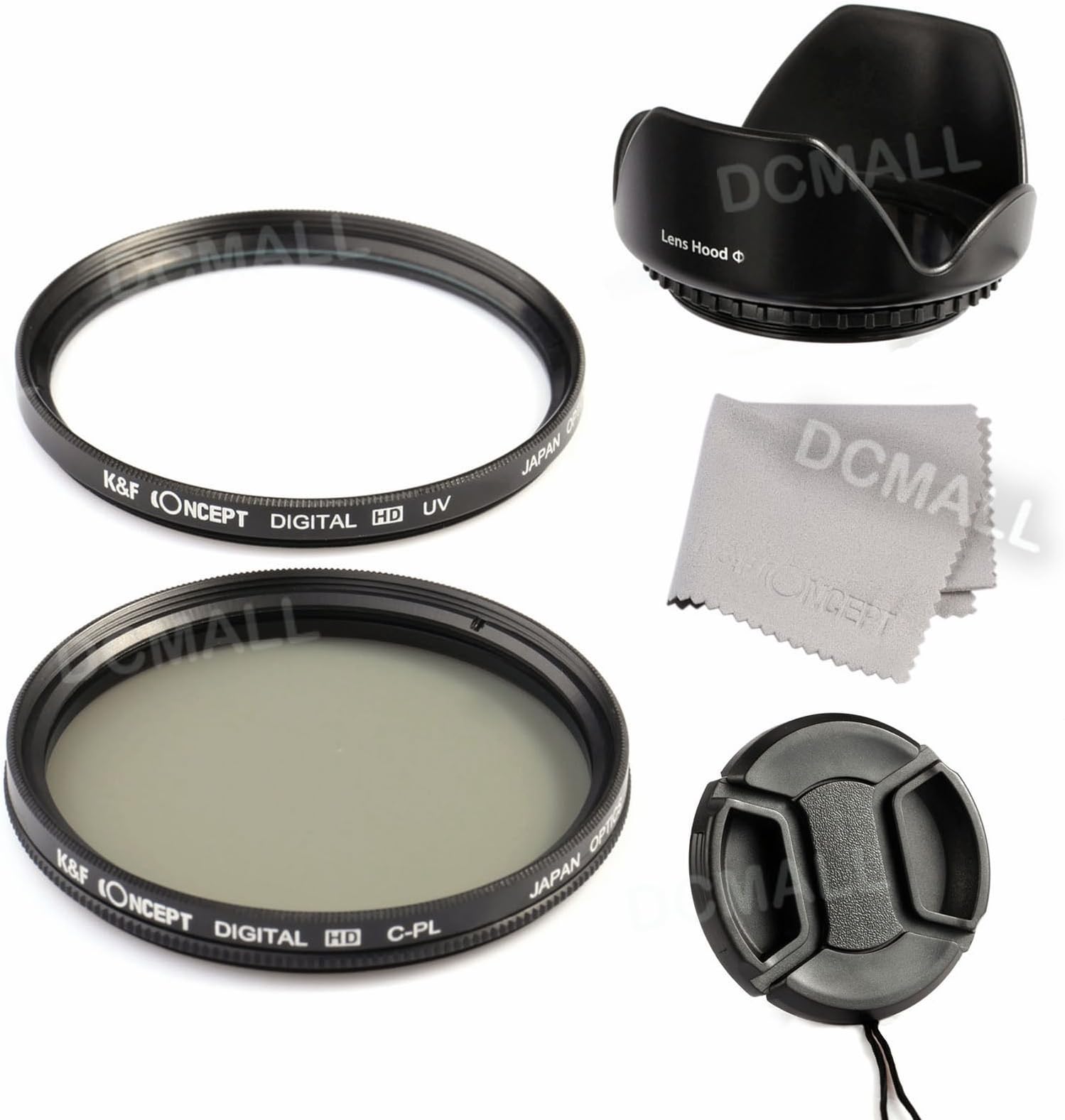 55mm UV CPL Circular Polarizing Filter Kit Lens Hood Cap For Sony Alpha 18-55mm