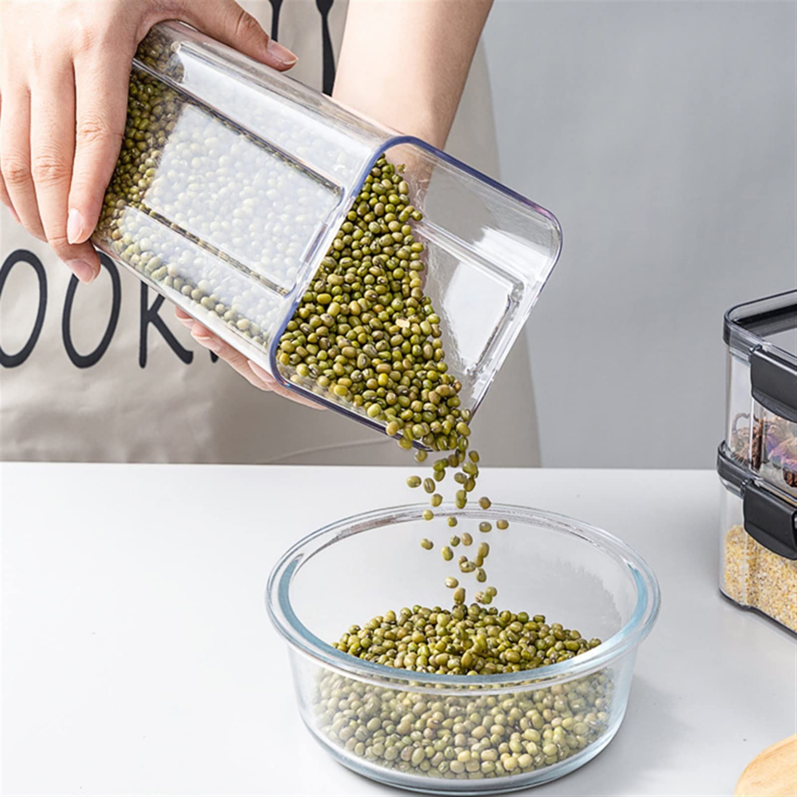 Set di contenitori Trasparente Plastica Storage Jar Kitchen Frigorifero Frigorifero contenitore alimentare interamente cereali da noce spice serbatoio di stoccaggio contenitori da cucina set Dispense