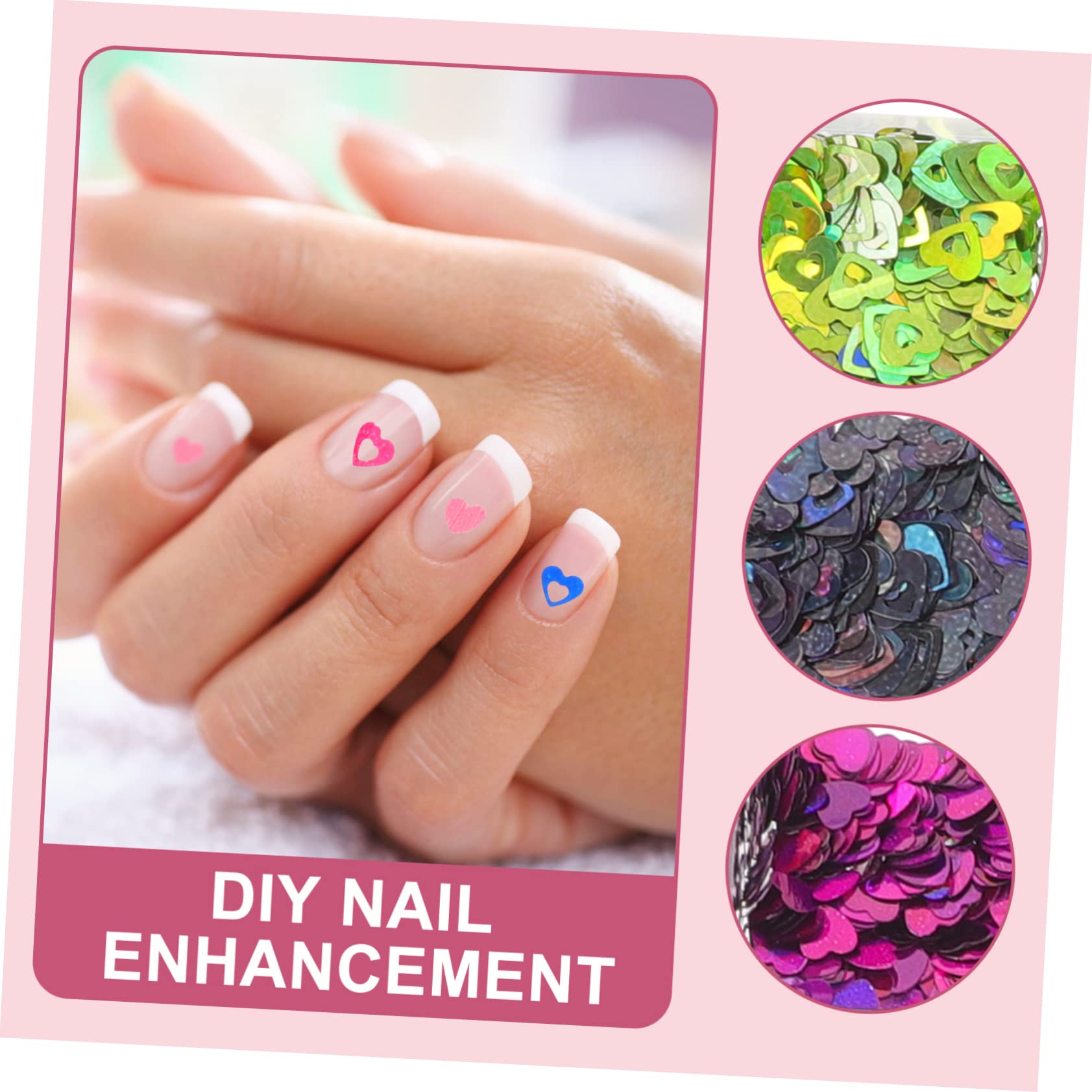 FOMIYES 4 Set Di Paillettes Per Unghie A Forma Di Cuore Glitter Per Unghie Forniture Per Nail Art Per Donne 2 Scatole*4