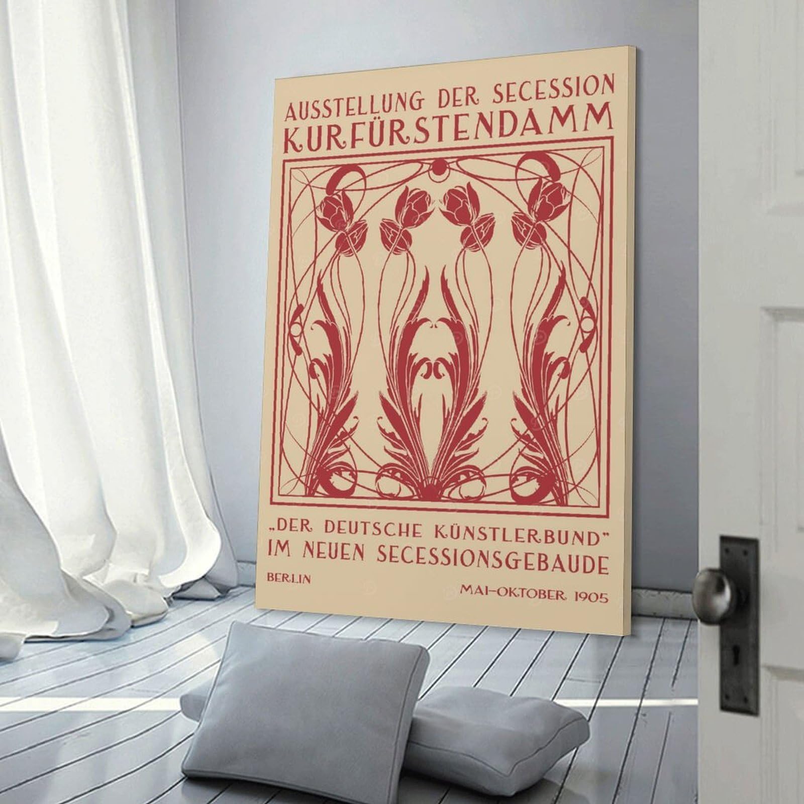 Junmoney Secession Art Exhibition Room Decor Wall Art, 24x36inch(60x90cm), for Living Spaces, Bedrooms Or Relaxed Rooms, Canvas Styling for A Polished Room Look