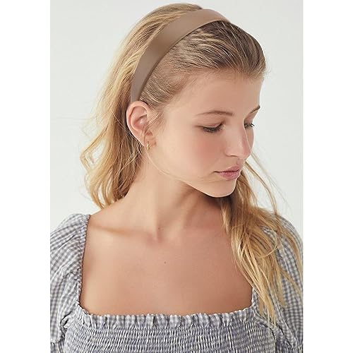 Miniatura 3 de Diademas de cuero, 3 unidades, bandas para la cabeza para el cabello de mujer, antideslizantes, lisas, finas, duras, bandas neutrales, accesorios