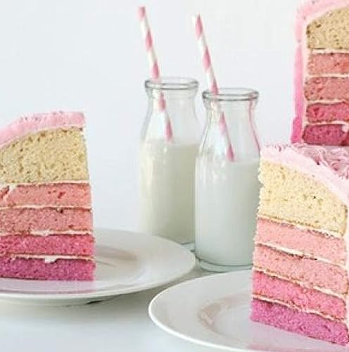 Miniatura 6 de Pajitas de papel a rayas – rubor claro rosa blanco – Suministro de cumpleaños de San Valentín para boda, baby shower, 7.75 pulgadas, paquete de 100