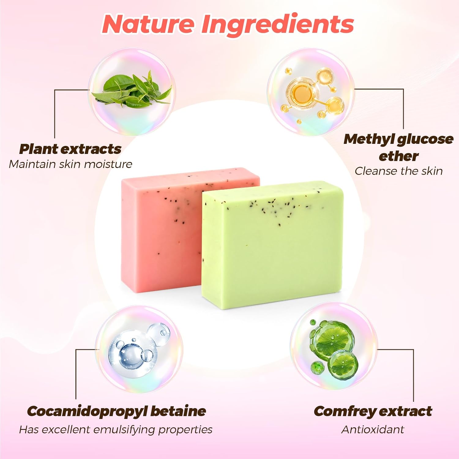 Bar Soap Body Hand Face Wash Bar, Moisturizing Bar Soap Contains Rose Extract for Spot Removal, Gentle Soap Bar with Plant-Based Exfoliants Softens & Soothes Skin–3.5 oz image 5