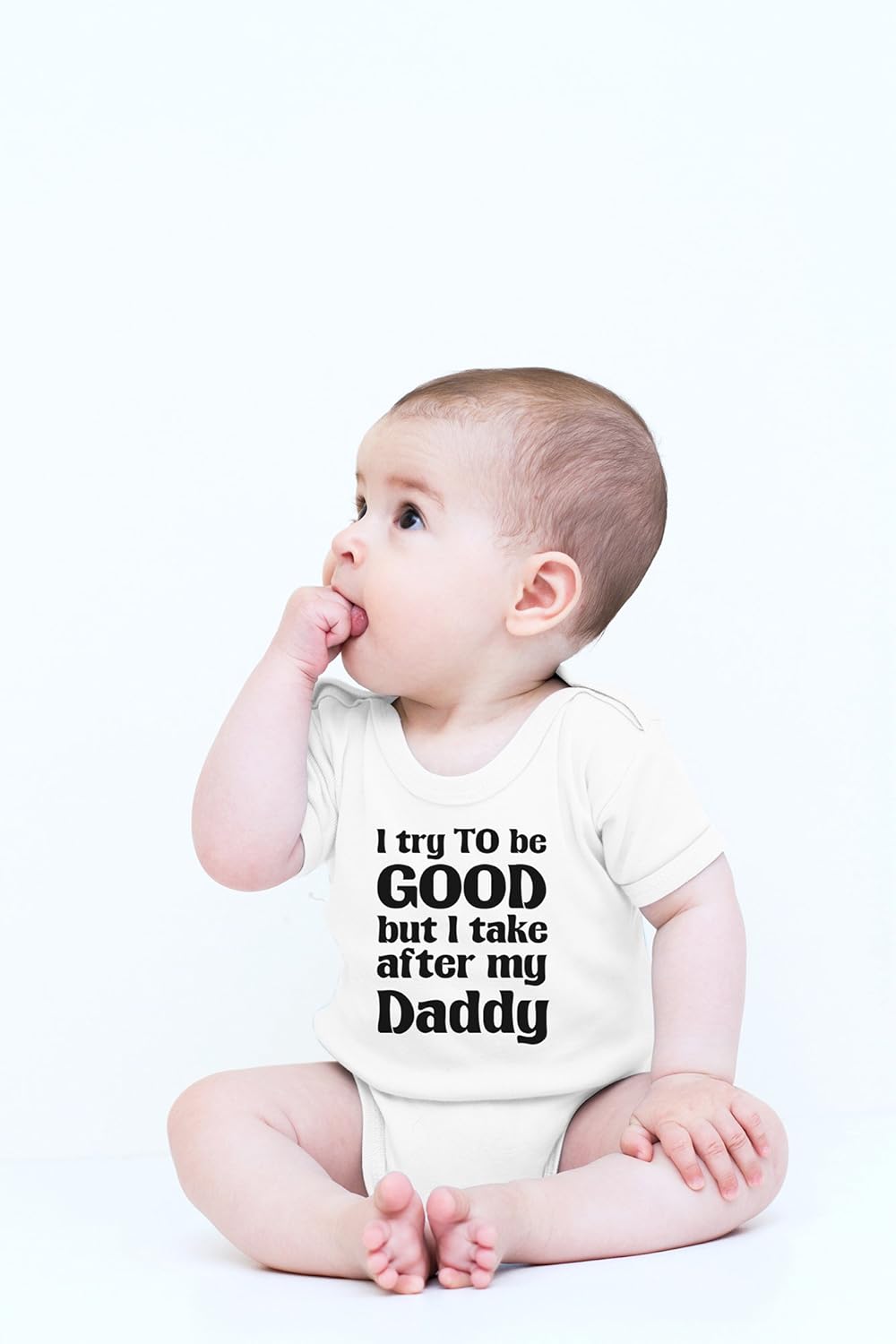 Crazy Bros Tees I Try To Be Good, Take After My Daddy Baby Bodysuit Cute Newborn Clothes Unisex Humor Romper - Image 2