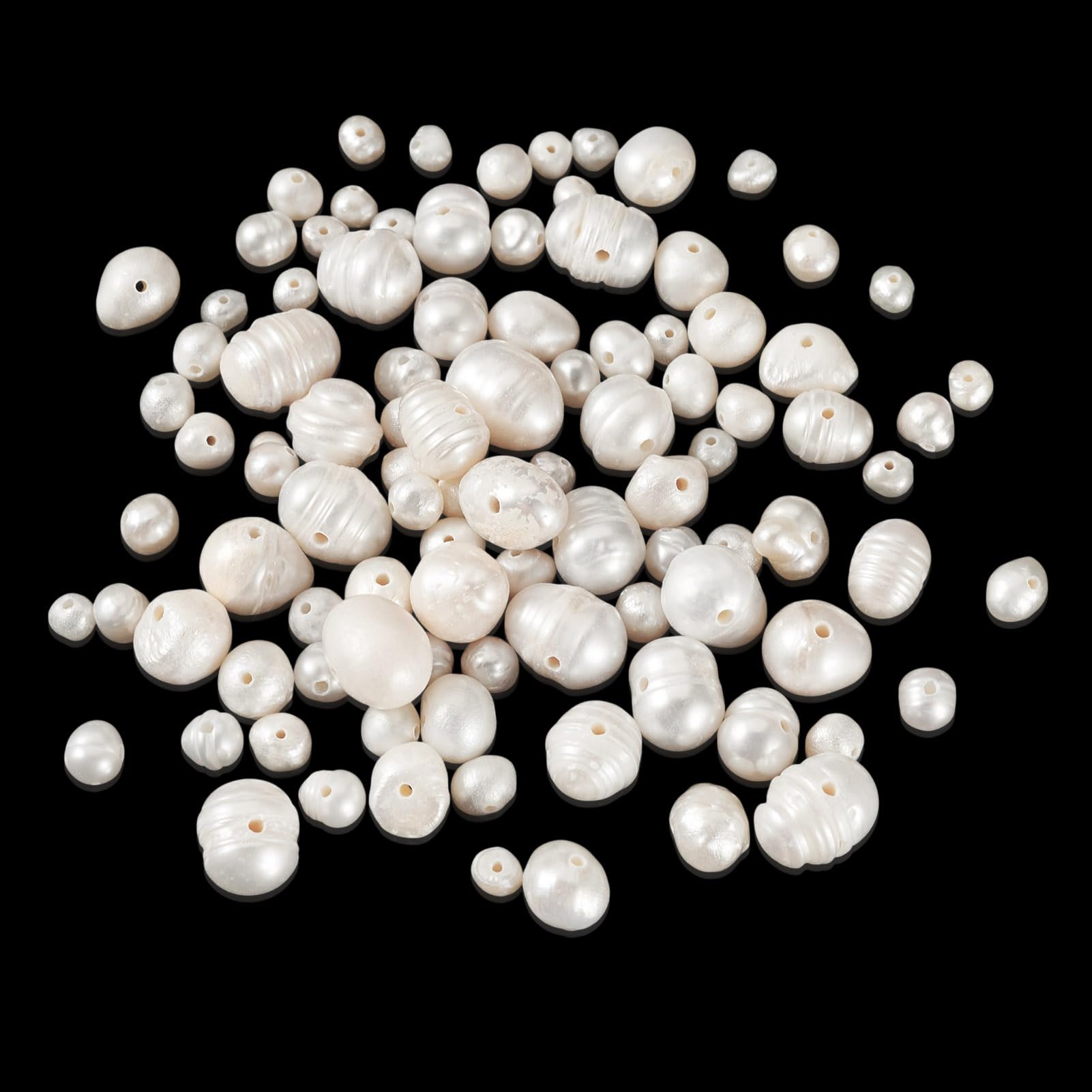 Crafans 100Pcs 3-7MM Freshwater Pearls Natural Cultured Pearl Beads Potato Creamy White Summer Jewellery Pearl for DIY Crafting Necklace Earring Rings Jewellery Making