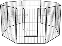 Vista 9 de Giantex - Corralito para mascotas con paneles 16/8, puerta, plegable para perros y gatos, valla de ejercicios portátil, ajustable, para uso al aire
