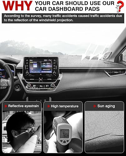 Vista 173 de Autorder Alfombrilla para tablero de instrumentos para Toyota 4Runner 1990-1995, accesorios para camioneta, cubierta de salpicadero, alfombrilla