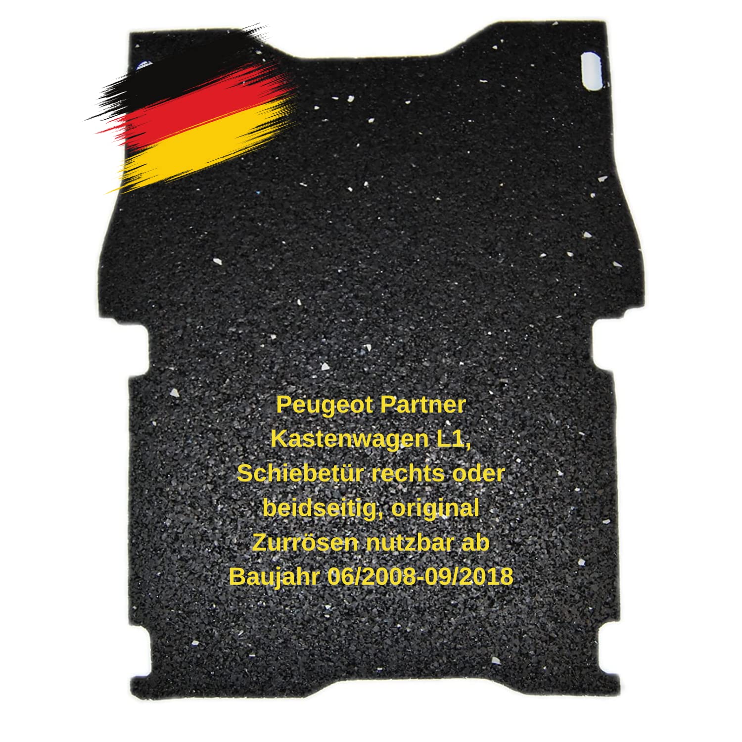 aruma® Antirutschmatte Laderaummatte maßgeschneidert für P Partner Kastenwagen L1, Schiebetür rechts oder beidseitig, original Zurrösen nutzbar ab Baujahr 06/2008-09/2018 | Rutschfeste Unterlage | Schützt vor Verschmutzung