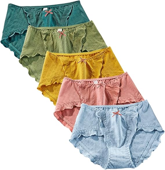 Amazon Co Jp ショーツ レディース 綿 スタンダードショーツ リボン 日常使い パンツ パンティー インナー かわいい 女性用下着 女性用 婦人用 レディースパンツ M Llサイズ対応 5枚セット ファッション