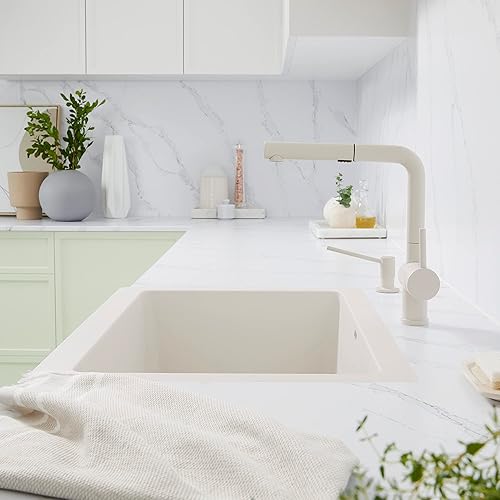 Vista 8 de BLANCO Linus - Grifo de cocina extraíble de arco bajo, doble pulverización, 1.5 GPM, color antracita