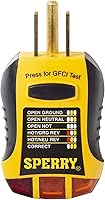 Vista 2 de Sperry Instruments - Probador de enchufe y receptáculos de interruptor GFCI, salidas de corriente alterna estándar de 120 voltios, 7 indicadores