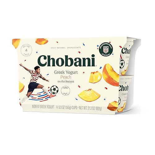 Chobani® Non-Fat Greek Yogurt Peach on the Bottom 5.3oz 4-pack