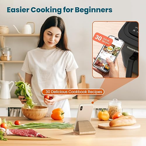 Miniatura 9 de Nuwave Brio - Freidora de aire 10 en 1, capacidad de freidora de aire de 6 cuartos de galón con sonda inteligente, horneado para comidas rápidas,