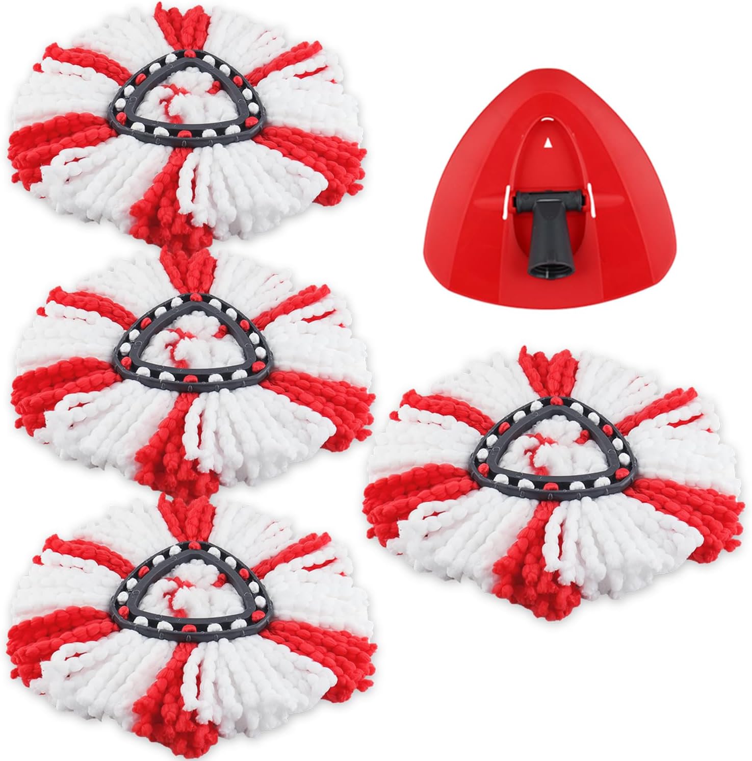 5 Têtes de Balai de Remplacement pour Vileda Turbo EasyWring and Clean Comprend 1 Red Base de