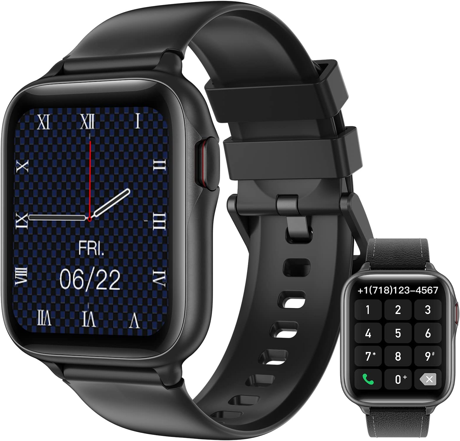 ParsonverSmart Watch (Answer/Make Calls), 1.7” Fitness Tracker Watch with Bluetooth Dial Calls/Heart Rate/Sleep Monitor/Pedometer, IP68 Waterproof Watch for Android Phones and iPhone for Men Women