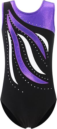 Leotards for Girls Gymnastics Shiny Diamond Dance Clothes for 3-14 Years | Skin-friendly,Flexible, Breathable,Great coverage,Secure fit,Sparkle accent,Reinforced seams,Birthday gift,Performance wear
