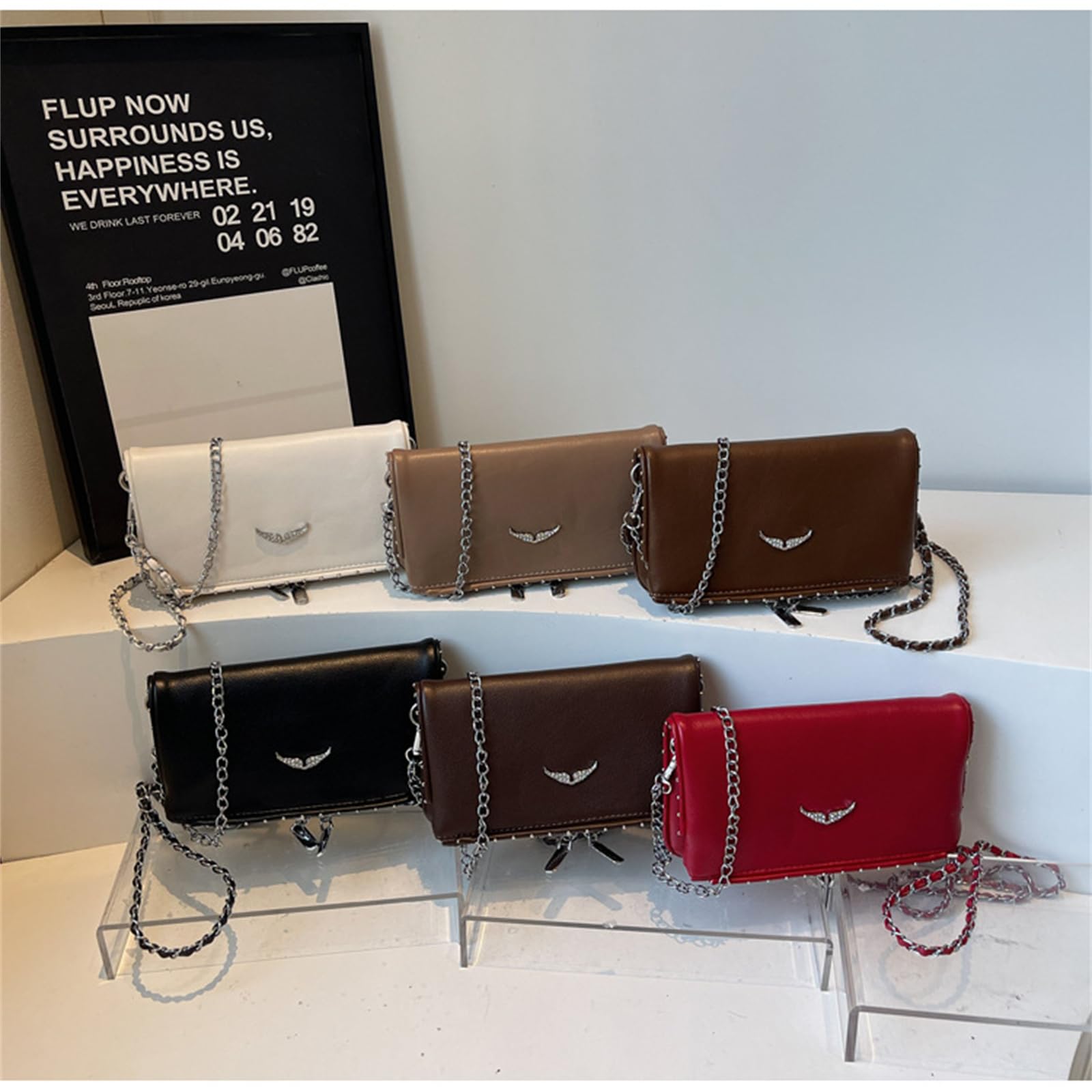 Bolso Cruzado De Mujer Hombro con Cadena Moderno Y Versátil Estilo Bandolera Simple-Negro