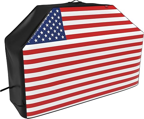 Vista 93 de Cubierta resistente para parrilla de gas impermeable de 52 pulgadas para parrilla de gas Weber Char-Broil Coleman, color beige Beige,Bandera