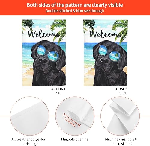 Miniatura 7 de Cesta de feliz Pascua, gato, conejo, conejos, bandera floral de jardín de 12 x 18 pulgadas, decoración vertical de doble cara, bandera pequeña para