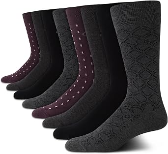 Calvin Klein Mens Cotton Blend Dress Crew Socks 8-Pack
