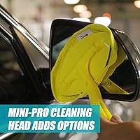 Vista 3 de Invisible Glass 95164 Herramienta Reach & Clean para ventanas y parabrisas Wet-Dry Pro, mango extensible y paño de microfibra lavable reutilizable