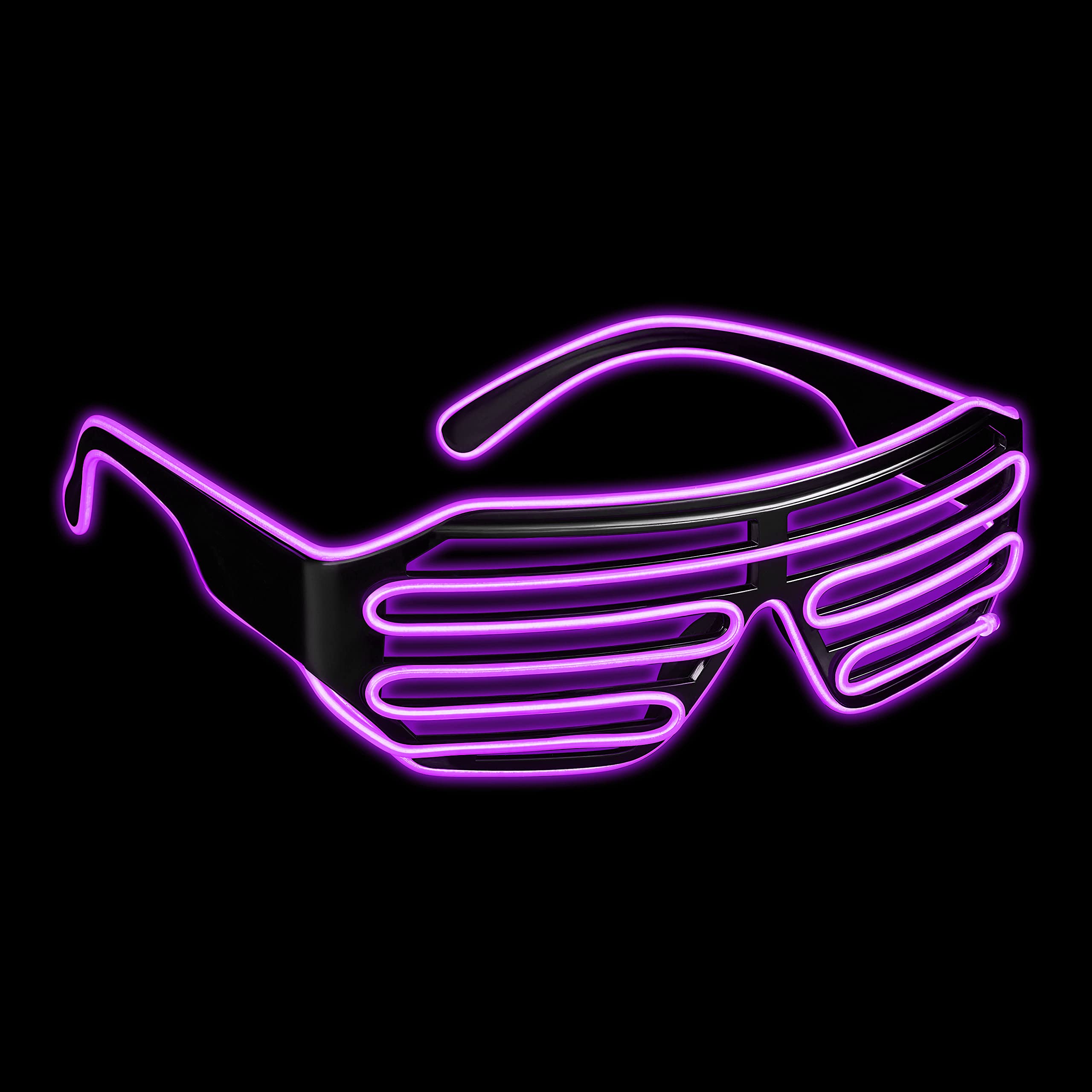 Balinco LED glasses with 3 flash modes - perfect as techno DJ | festival | Halloween | carnival | fancy dress costume (purple)