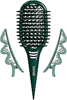 Conair Curl Define Pro Detangler Brush for Curly Hair - Frizz-Free Detangling, Smoothing & Curl Definition with Sectioning Clips