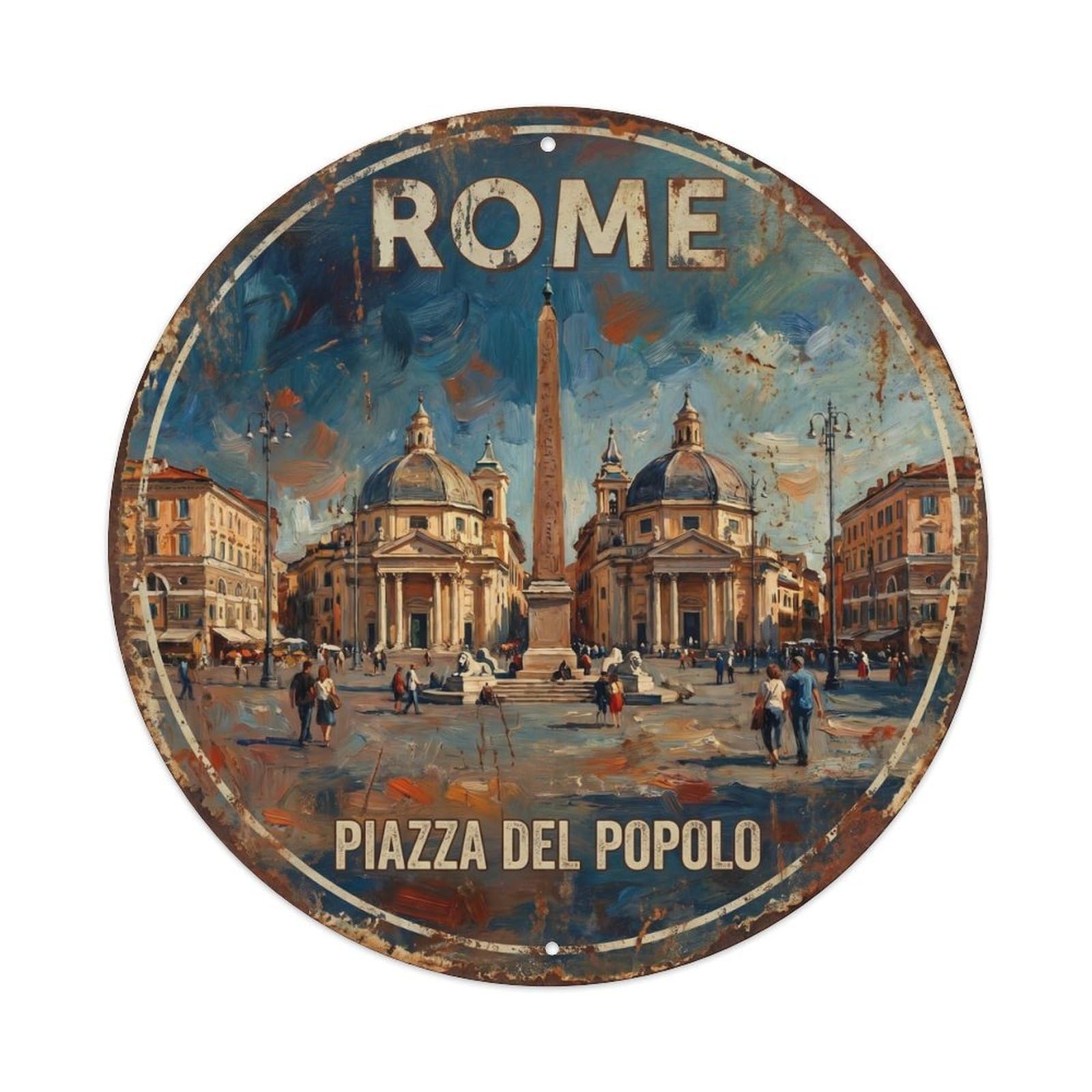 Rome Italy Heritage City Travel Piazza Vintage Metal Tin Sign