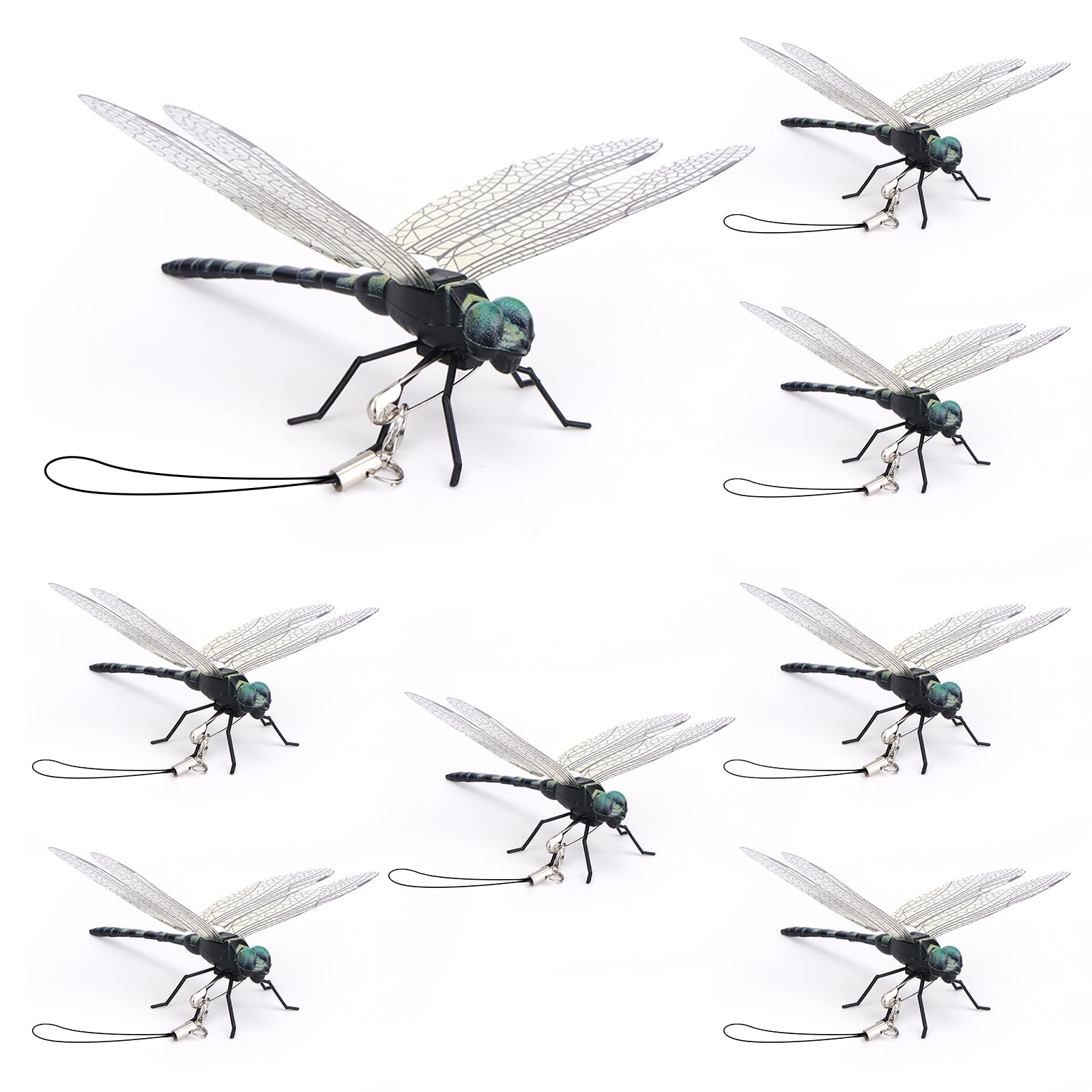 8 Pcs Dragon Fly Clips for Bugs Repellent, 3D Artificial Dragonfly Garden Decor, Plastics Dragonfly for Outdoor, Indoor, Garden, Yard, Patio