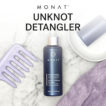 MONAT Unknot Detangler Infused with Rejuveniqe S - Lightweight, Anti Frizz Hair Detangler Spray Leaving Strands Soft and Knot-free. Safe for Color-treated Hair. -Net Wt. 134 ml / 4.5 fl. oz.