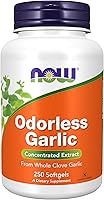 Vista 1 de NOW Suplementos, Ajo Inodoro (Allium sativum), Extracto Concentrado, 250 Cápsulas Blandas