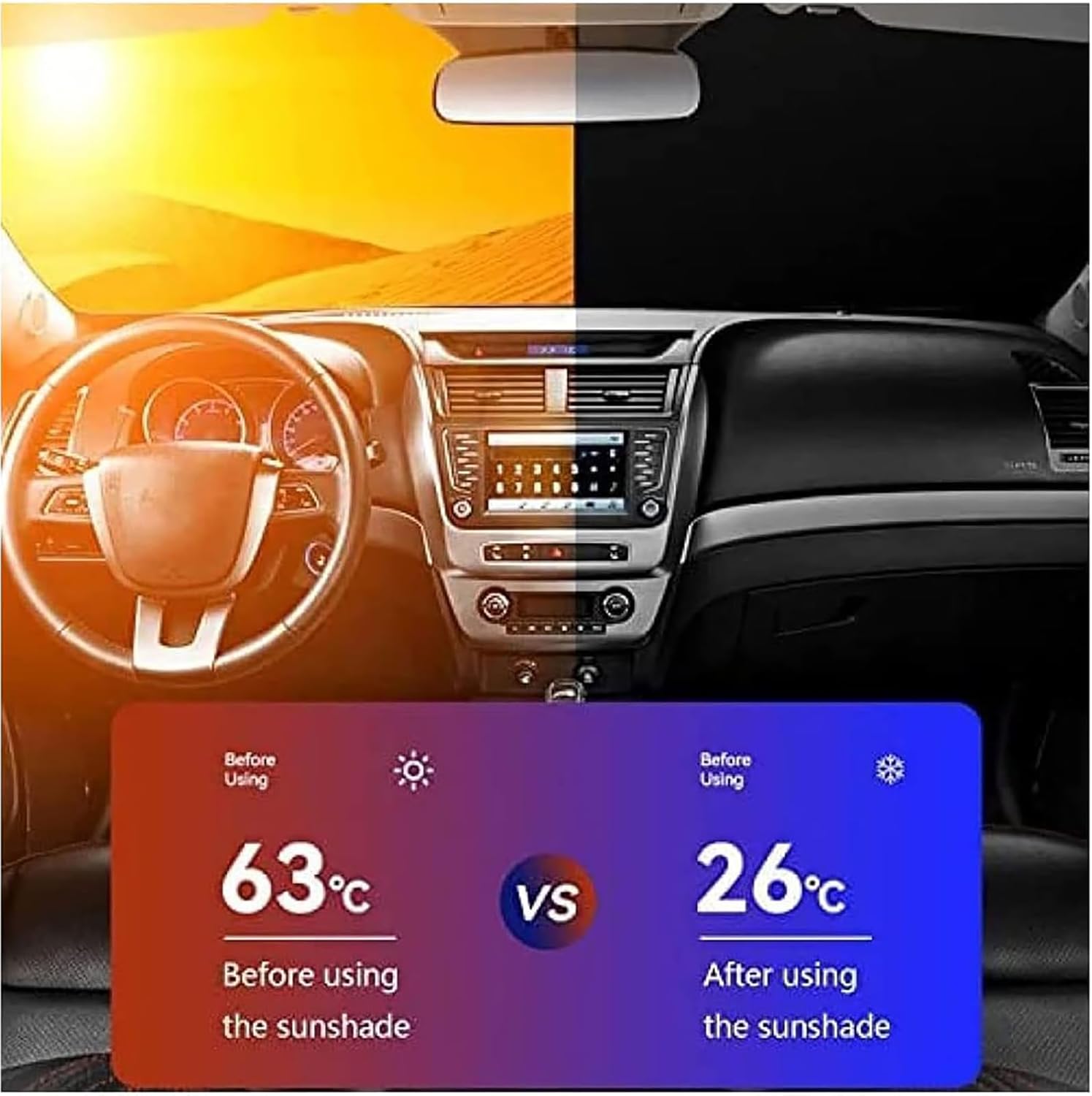 Car Windshield Sun Shade for Infiniti Q50 2014-2024, Foldable Front Window Sunshade Sun Visor Protector Block UV Rays Interior Accessories Keep Your Car Cool,A/Black