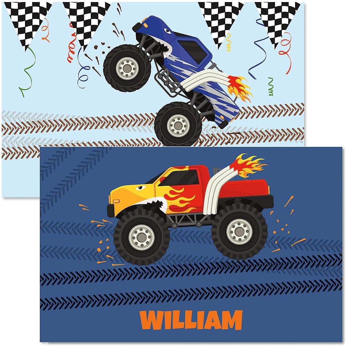 Lillian Vernon Personalized Kids Planes Placemat - 11 by 17 Inch Boys, 2-Sided, Easy Clean Laminated Vinyl Place Mat