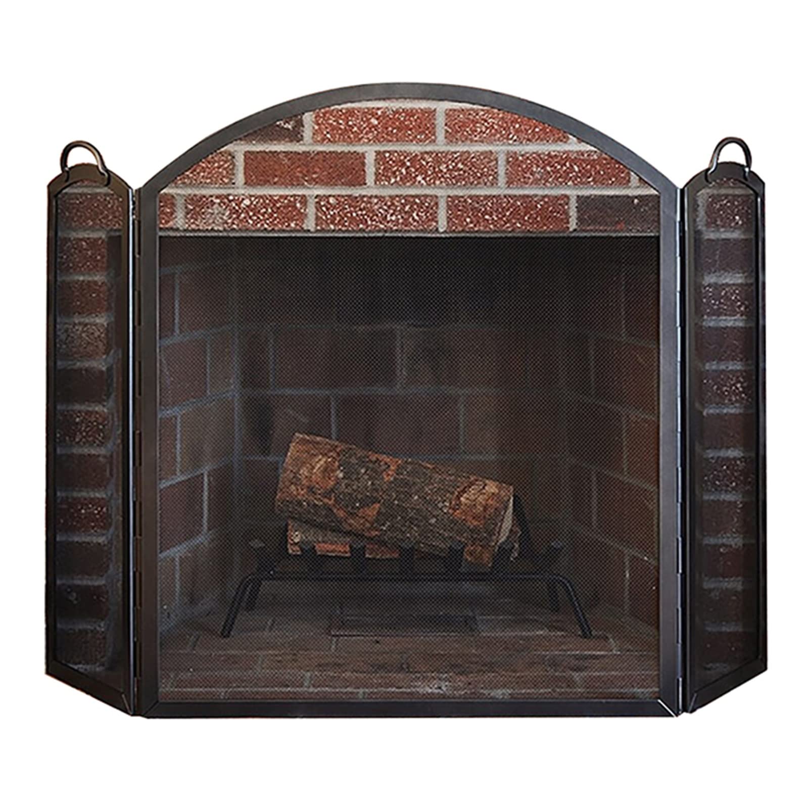 Protector de fuego vintage valla de chimenea de 3 paneles para evitar quemaduras y chispas
