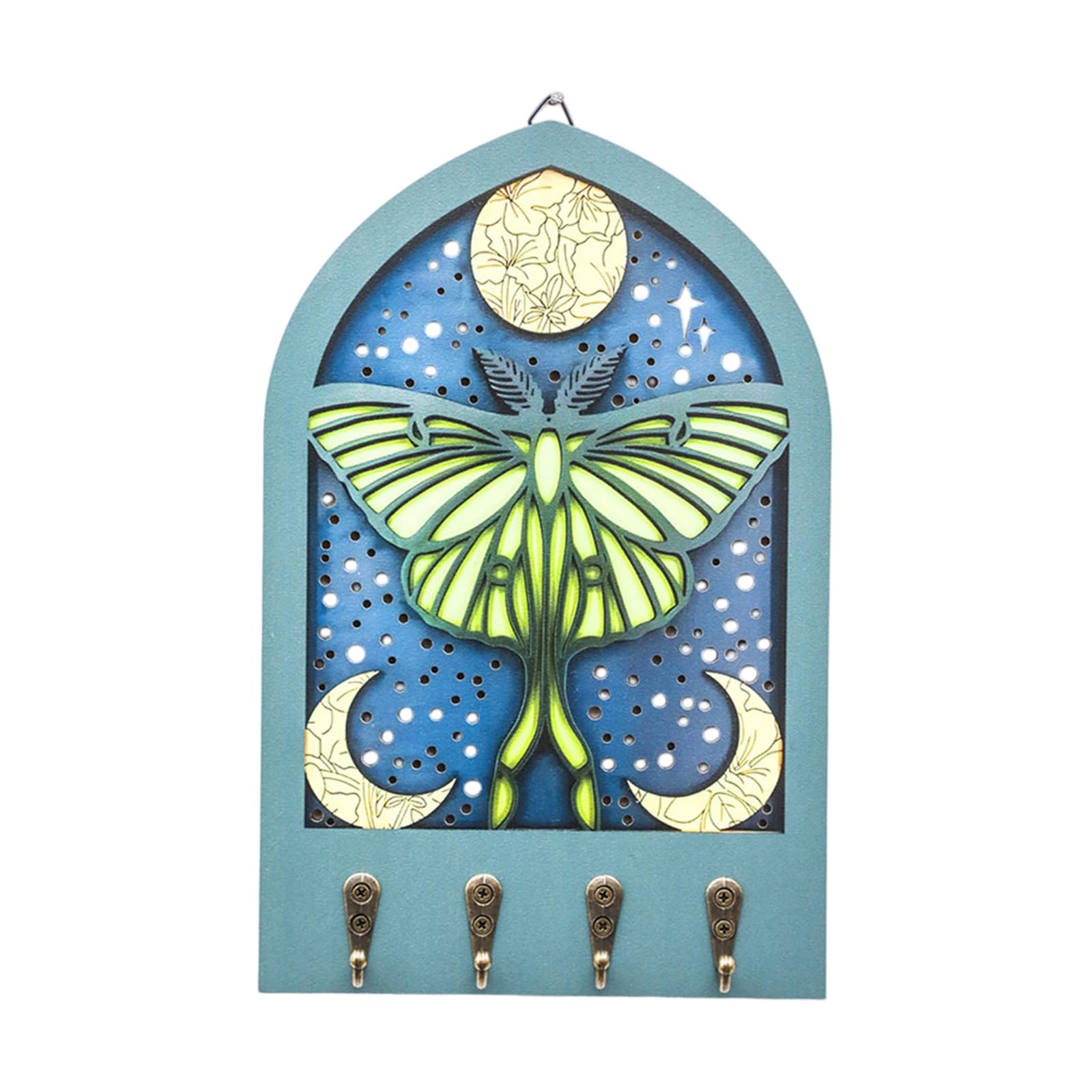JSGHGDF Sturdy Wooden Entryway Decoration with Antique Finish and Functional Storage Hook Artistic Entryway Planner