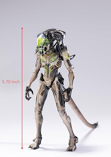 Miniatura 8 de Hiya Toys Exquisita serie miniatura escala 1/18 de 6 pulgadas, AVPR Battle Damage Predalien, figura de acción multicolor