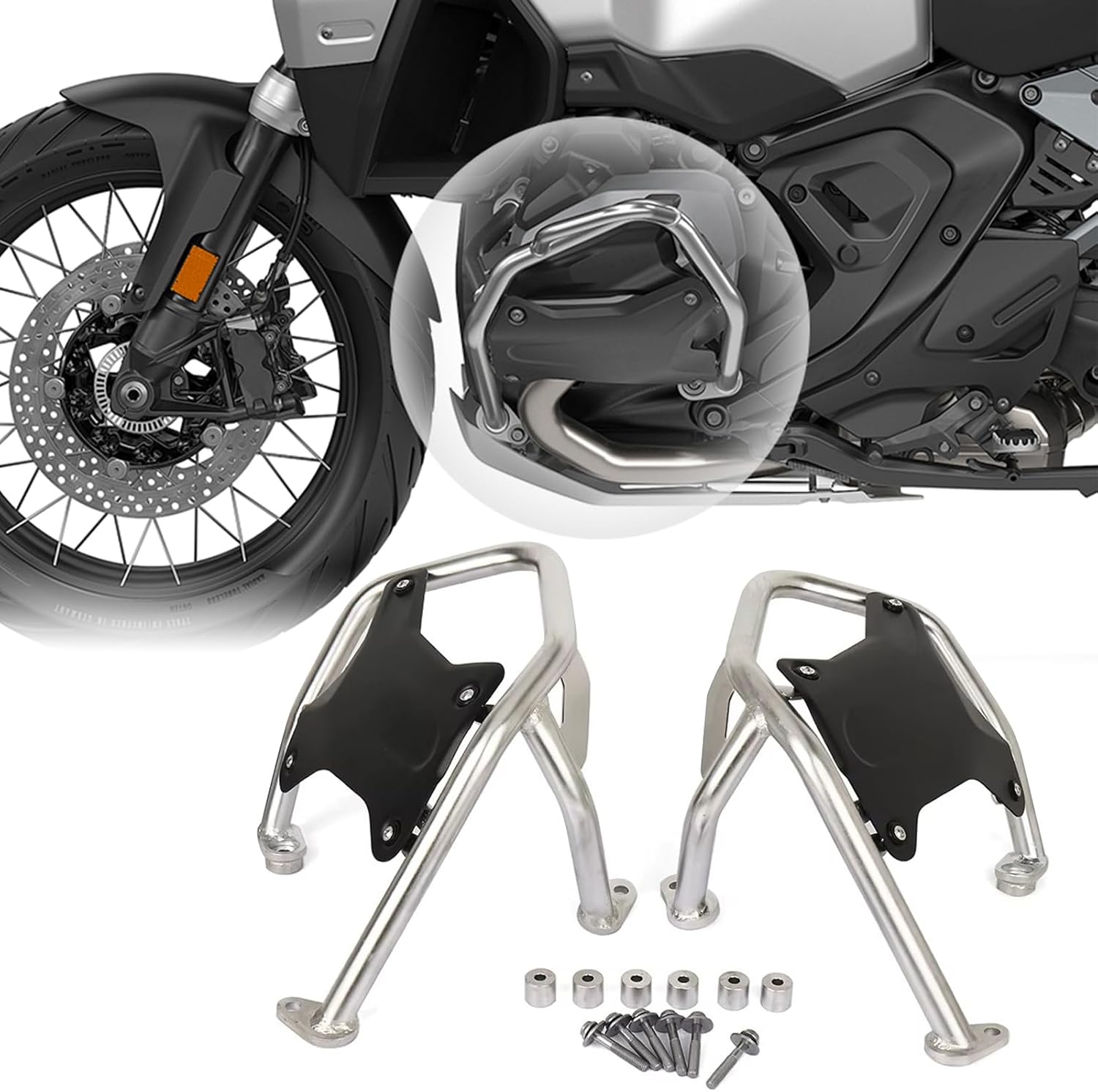 Motorcycle Engine Guards Crash Bar Protect for BMW R1300GS Engine Protection Bars Bumper Cylinder Head Guards Compatible with BMW R 1300 GS Adventure R1300GS ADV R1300GSA 2023 2024-UP