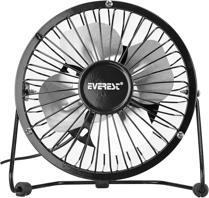 Lunatic Everest EFN-482 Masa Üstü USB Fan Soğutucu Vantilatör Klima USB Girişli Metal Serinletici Fan Mini Vantilatör Fan Klima Aşağı Yukarı Ayarlabilir Sessiz Çalışma