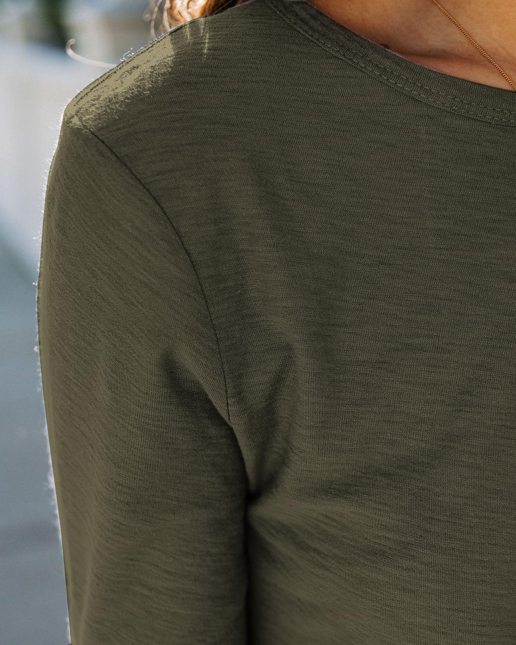 Sherosa Womens T Shirts Long Sleeve Crew Neck Shirts Basic Tee Tops Blouse - Image 5