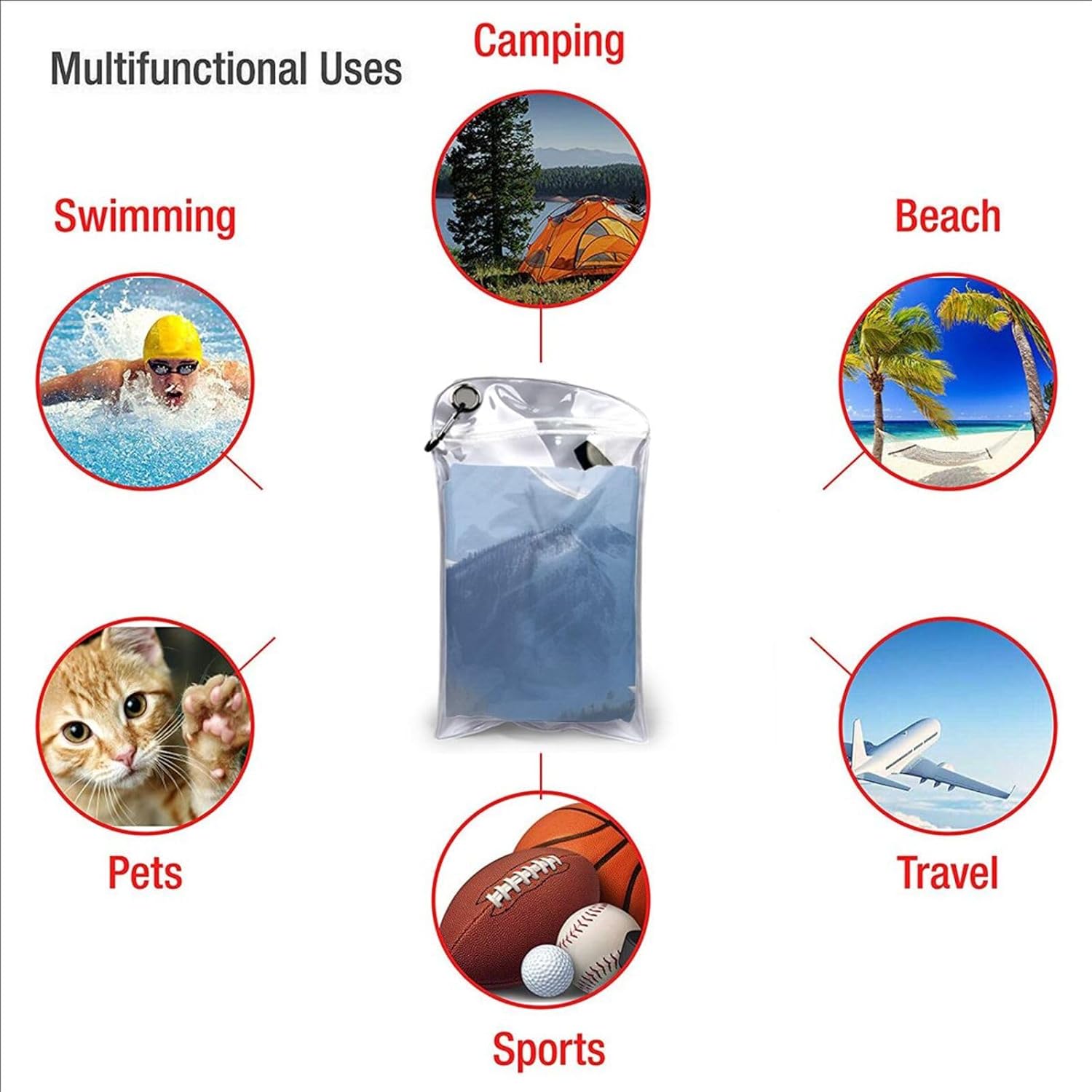 KHiry Microfiber Towel Beach Towels Snowy Mountains Quick Dry Towel Soft Lightweight Travel Towels Absorbent Large Easy Pack Travel Things Beach Blanket for Gym Sports Swimming