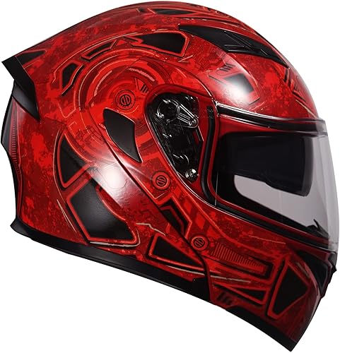 Miniatura 5 de KYPARA - Casco modular de doble visera para motocicleta, con certificación DOT de impresionismo