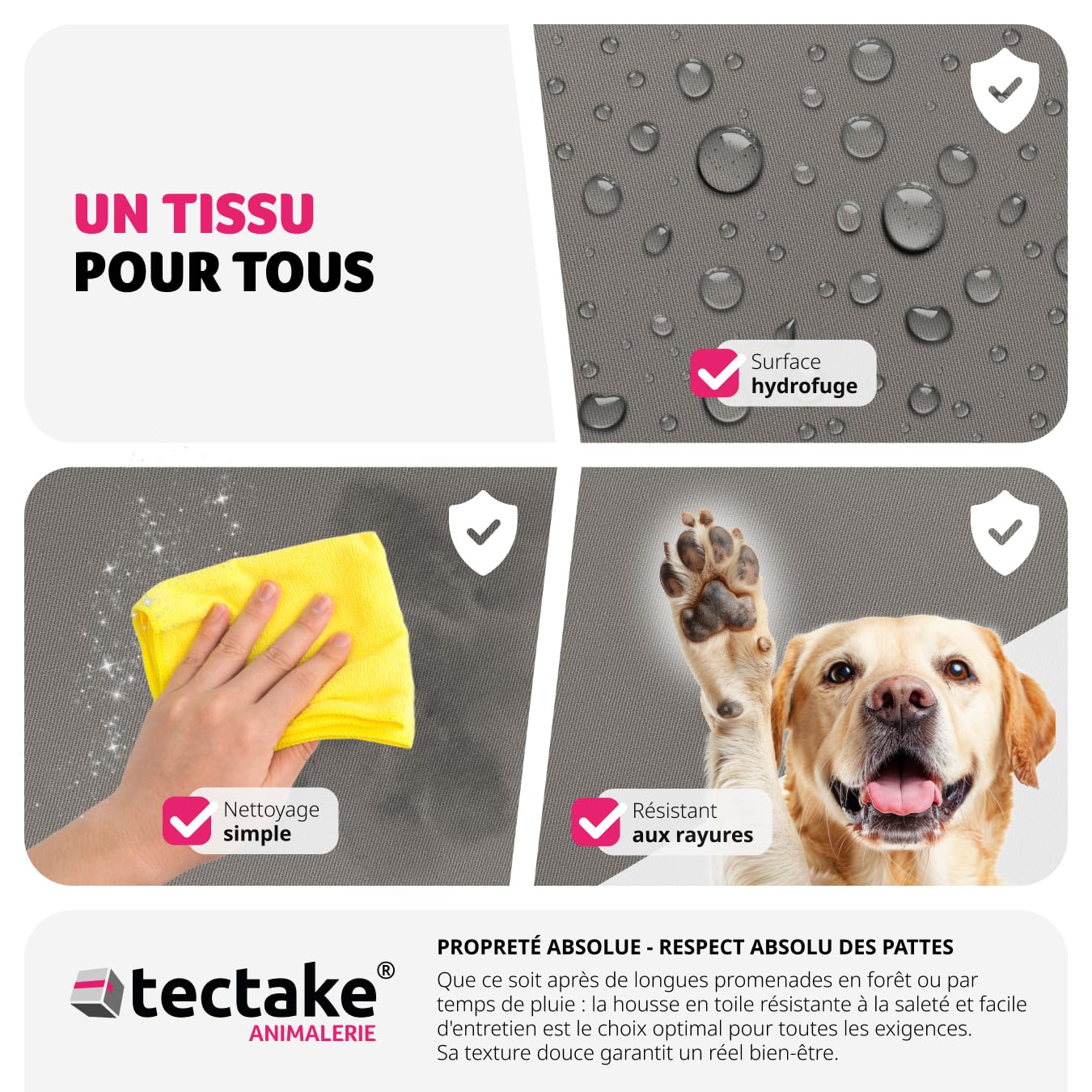 tectake® Siège Auto pour Chien Panier déhoussable & imperméable Protection Voiture Chien pour siège Avant & arrière avec Ceinture Lit pour Chien, Chiot, Chat Accessoire Voiture
