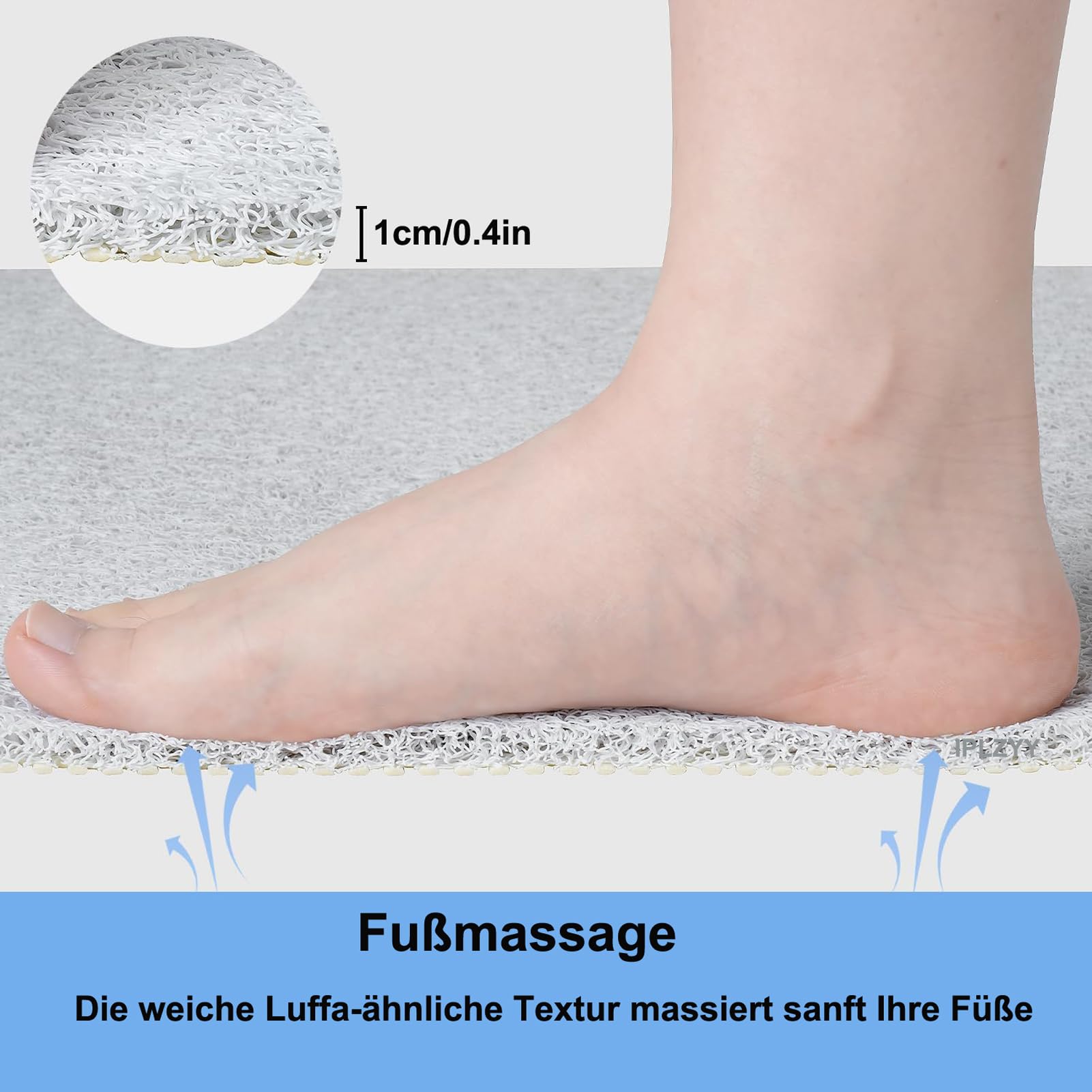 Tappetino da doccia antiscivolo in morbido PVC luffa tappetino da bagno per aree doccia umide strutturate e lisce, C, 75 x 120 cm