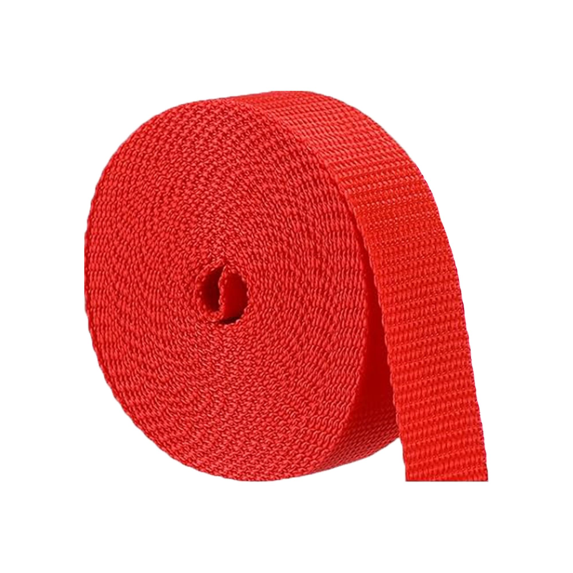 JMZLLRX Cotton Webbing Ribbon, 1 Inch Wide Polyester Cotton Strap Webbing for Arts and Crafts, Bags Handles, Cloth Belt, Making Outdoor Supplies (Red)