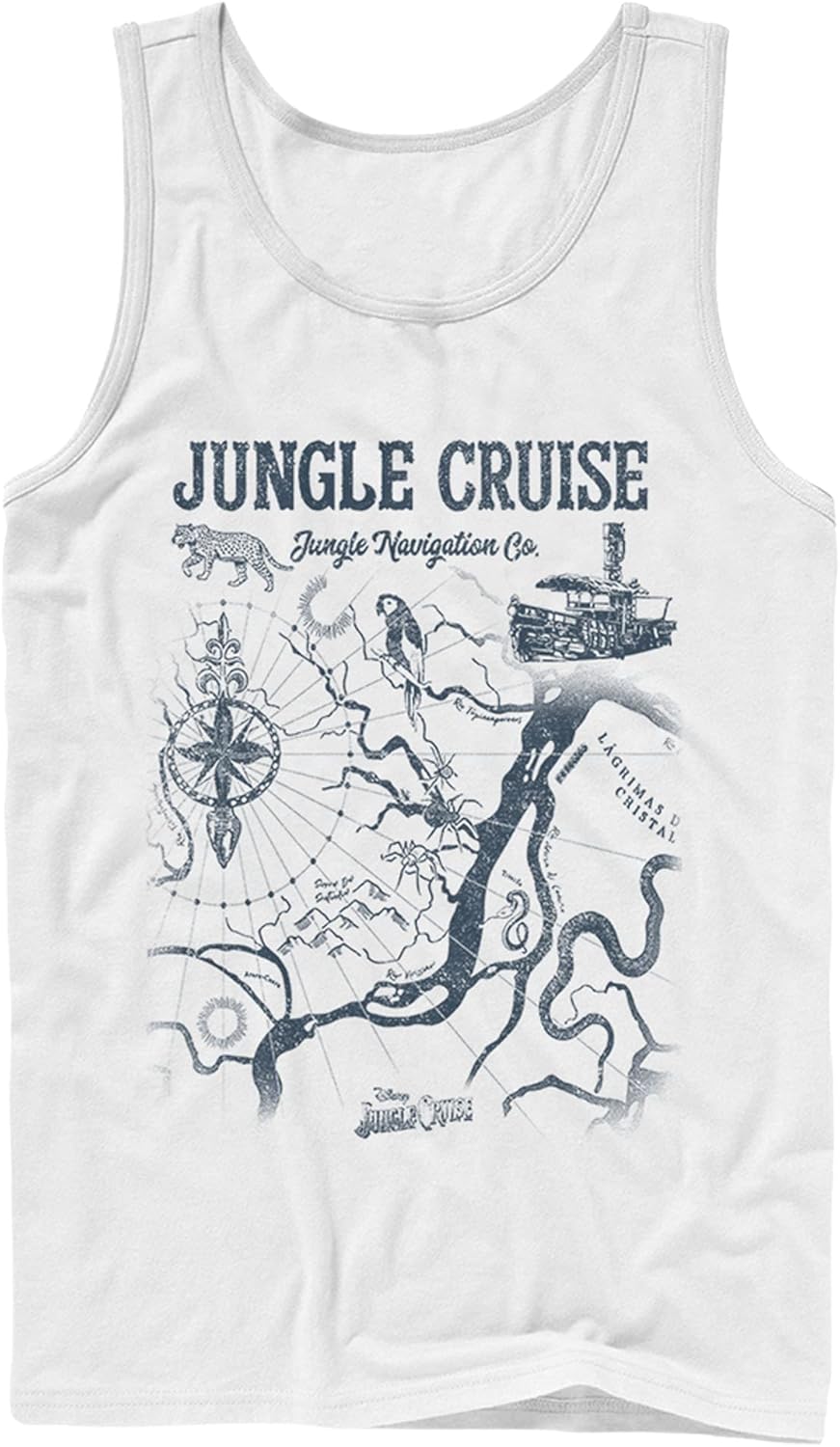 Fifth Sun Men's Jungle Cruise Map of The Jungle Tank Top