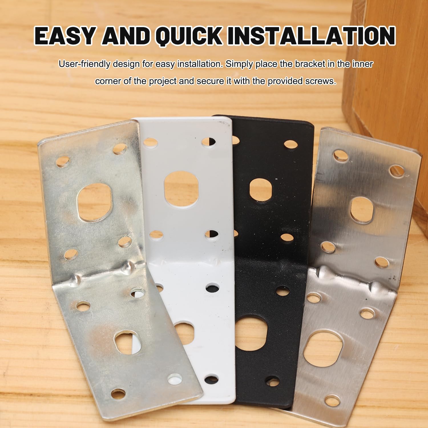 2pcs L-Shaped Corner Brackets Shelf Bracket with Screws Adjustable Corner Bracket Drawer Corner Brace,7*3.6cm (Iron Sliver)