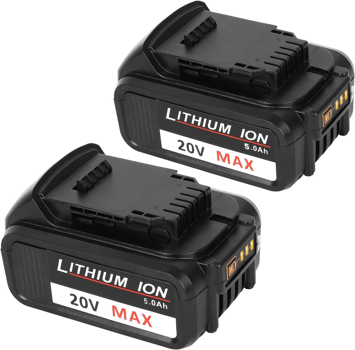 KINGTIANLE5.0Ah 20V Replacement Battery Compatible with Dewalt DCB205 DCB200 DCB207 DCB203 Cordless Power Tools, 2 Pack