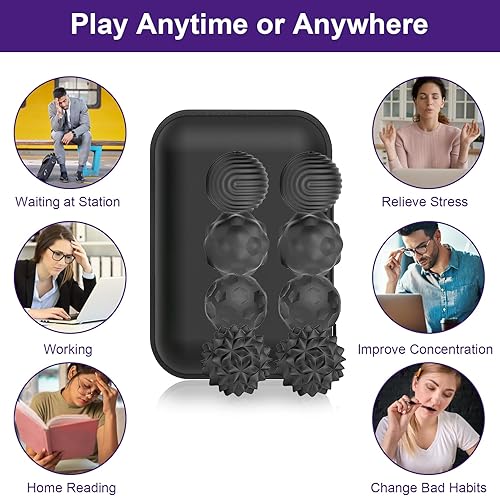 Miniatura 27 de BUSOHA Bolas de silicona para la ansiedad, paquete de 4 juguetes para adultos, juguetes sensoriales para adultos, adolescentes, regalos para calmar