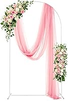 Vista 7 de Fomcet Arco de Boda de Metal Dorado de 6 Pies x 2.6 Pies Soporte de Fondo Marco Arqueado de Globos para Ceremonia Fiesta de Cumpleaños Graduación