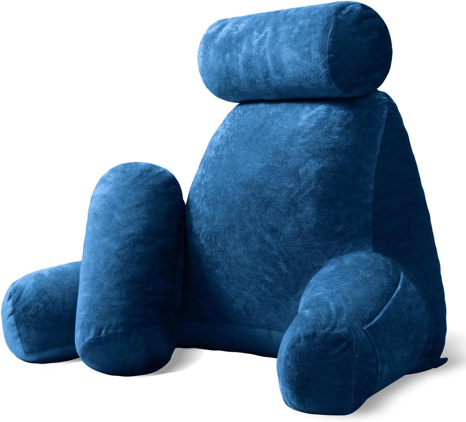 Sasttie Extra Large Reading Pillow with Head Support Cushion, Jumbo Back Support Pillow for Bed Sitting Up Back-Rest, College Dorm Essentials for Girls and Boys, Navy